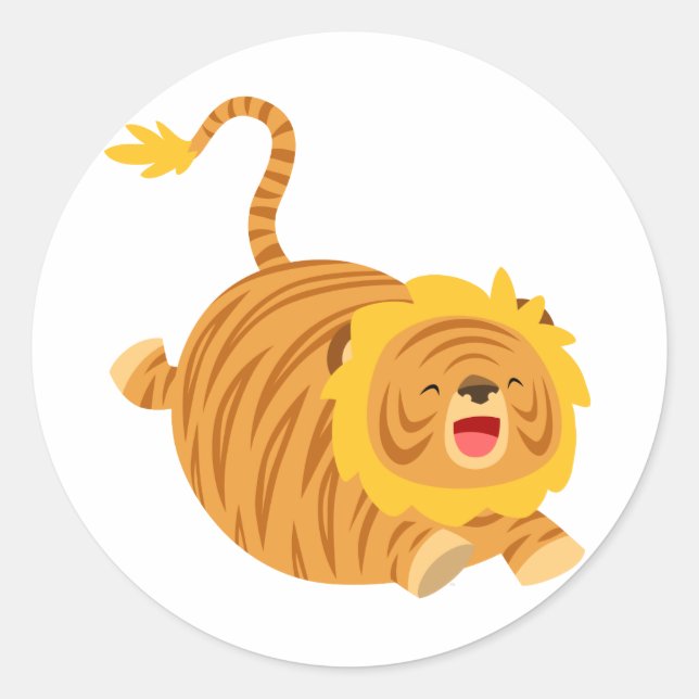 Redonda Personalizado Cute Bouncy Liger Pegatina (Anverso)