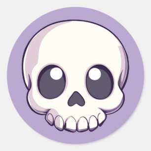 Redonda Personalizado Cute cráneo Pegatina de Gótico Kawai