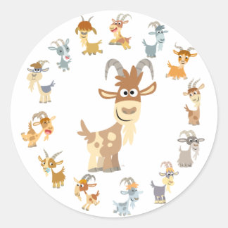 Redonda Personalizado Cute Goat Mandala Pegatina