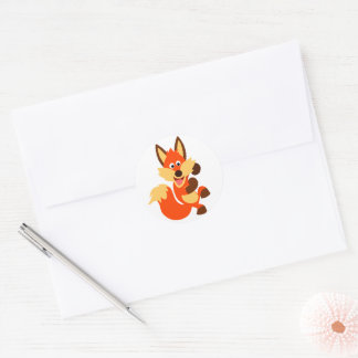 Redonda Personalizado de baile lindo Pegatina Fox