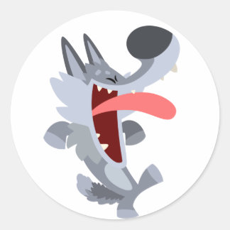 Redonda Personalizado de baile lindo Pegatina Wolf
