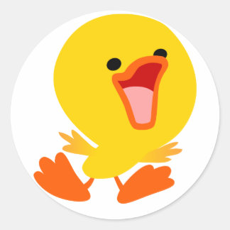 Redonda Personalizado de Cute Joyous Pegatina de Duckling