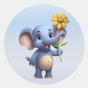 Redonda Personalizado de fantasía Elefante Pegatina