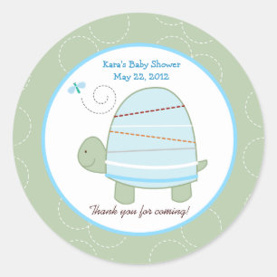 Redonda Personalizado de moda Stripe Turtle Favor Pegatina