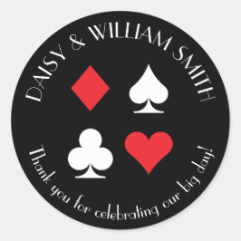 Redonda Personalizado de temas de Las Vegas Pegatina Blanc