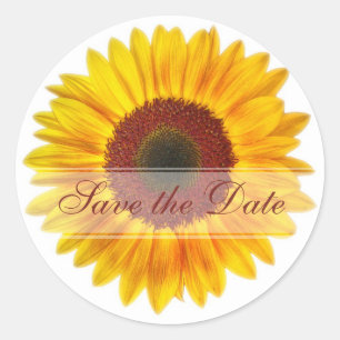 Redonda Personalizado del girasol Pegatina floral