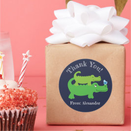 Redonda Personalizado del lagarto Preppy Pegatina Favor