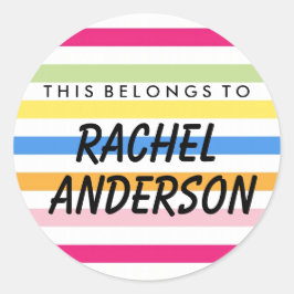 Redonda Personalizado Esto Pertenece Al Pegatina De Ronda