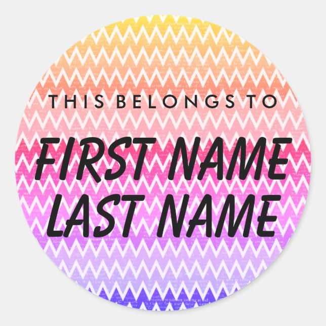 Redonda Personalizado Esto Pertenece Al Pegatina De Ronda (Anverso)