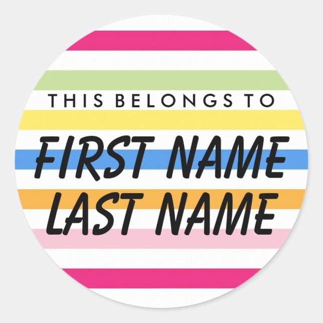 Redonda Personalizado Esto Pertenece Al Pegatina De Ronda (Anverso)