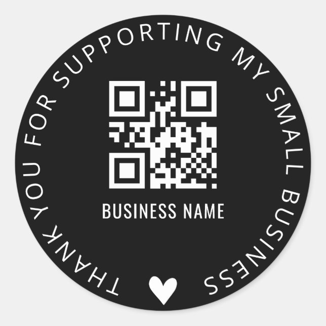 Redonda Personalizado Gracias y QR Code Pegatina empresari (Anverso)