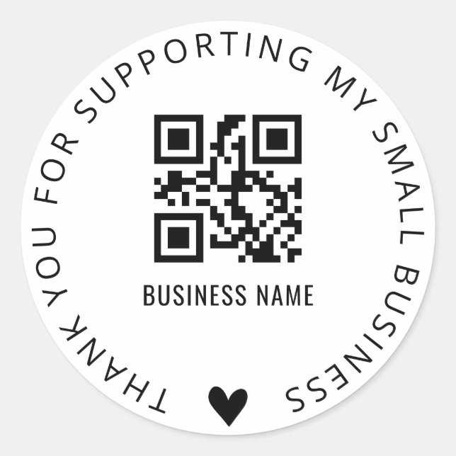 Redonda Personalizado Gracias y QR Code Pegatina empresari (Anverso)