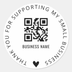 Redonda Personalizado Gracias y QR Code Pegatina empresari