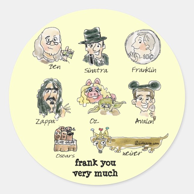 Redonda Personalizado gracioso Frank Eres Muy Pegatina (Anverso)
