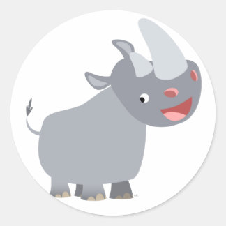 Redonda Personalizado gracioso Rhino Pegatina