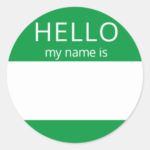 Redonda Personalizado HOLA Mi Nombre Es Pegatina Badge Bla