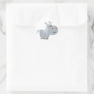 Redonda Personalizado inescrutable Pegatina Unicornio
