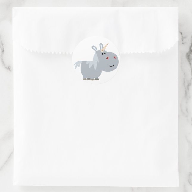 Redonda Personalizado inescrutable Pegatina Unicornio (Bolso)