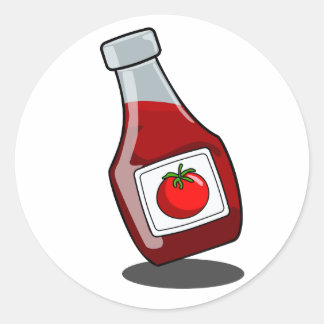 Redonda Personalizado Ketchup Pegatina del frasco