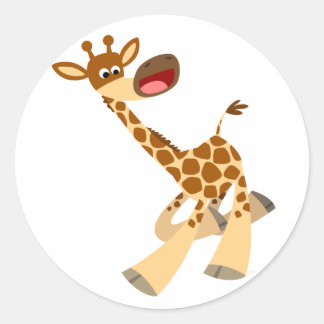 Redonda Personalizado lindo Ambling Giraffe Pegatina