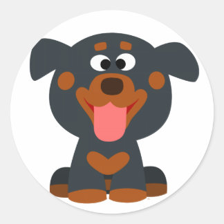 Redonda Personalizado lindo bebé Pegatina Rottweiler