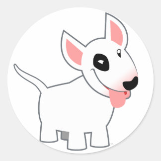 Redonda Personalizado lindo Pegatina de Bull Terrier