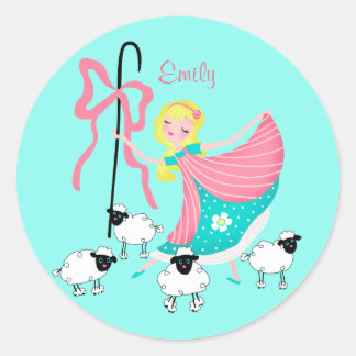 Redonda Personalizado Little Bo Peep Pegatina