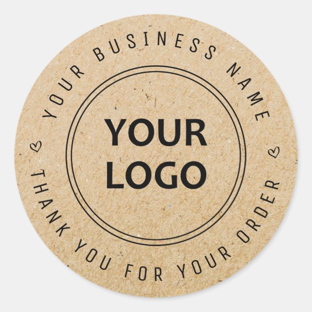 Redonda personalizado logo Pegatina de negocios (Anverso)