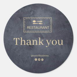 Redonda Personalizado logo restaurant | Gracias pegatina