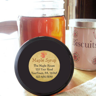 Redonda Personalizado Maple Syrup Maple deja Pegatina empr