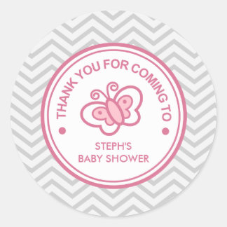 Redonda Personalizado Mariposa Bebé Chica Ducha Pegatina