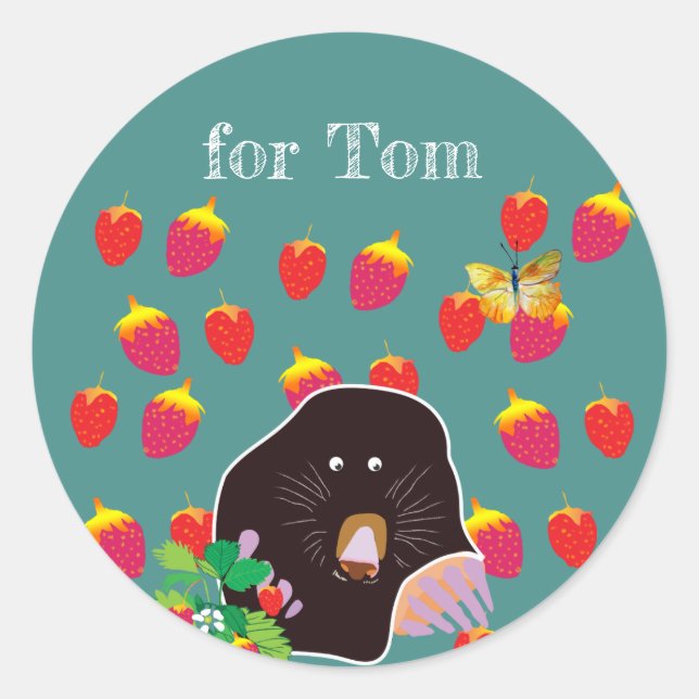 Redonda Personalizado Mole Kids Celebration Pegatina (Anverso)