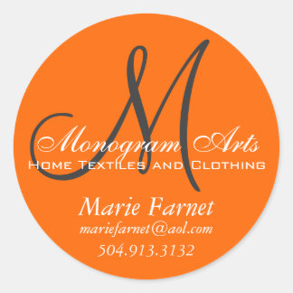Redonda Personalizado Monograma Pegatina empresarial