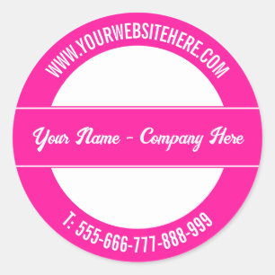 Redonda Personalizado Nombre comercial Sitio web Pegatina