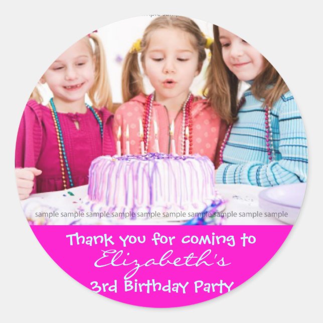 Redonda Personalizado pegatina de cumpleaños: cumpleaños d (Anverso)