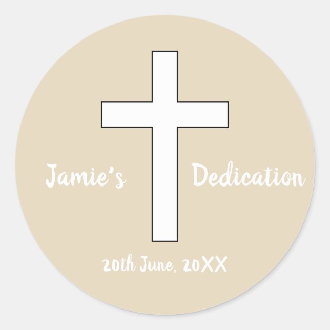 Redonda Personalizado pegatina de Dedicación (Anverso)
