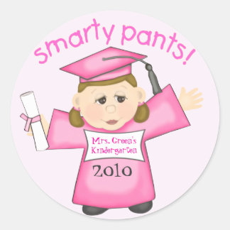 Redonda Personalizado Pegatina de graduación de Niña Peque