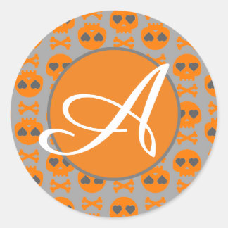 REDONDA PERSONALIZADO PEGATINA INICIAL HALLOWEEN