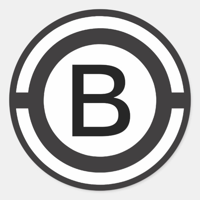 Redonda Personalizado pegatina monogramado inicial (Anverso)