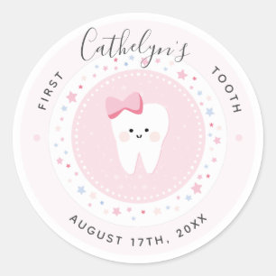 Redonda Personalizado Primera Niña Dulce Pegatina