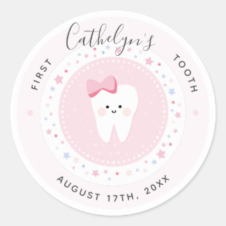 Redonda Personalizado Primera Niña Dulce Pegatina