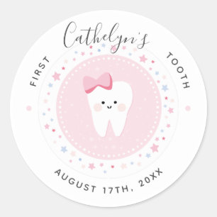 Redonda Personalizado Primera Niña Dulce Pegatina