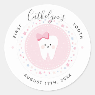Redonda Personalizado Primera Niña Dulce Pegatina