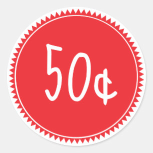 Redonda Personalizado Red Sale Price tag Round Pegatina