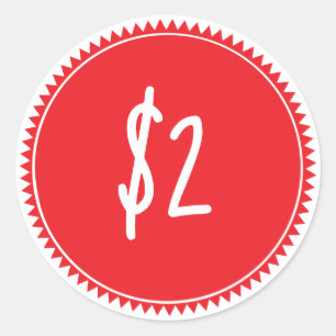 Redonda Personalizado Red Sale Price tag Round Pegatina