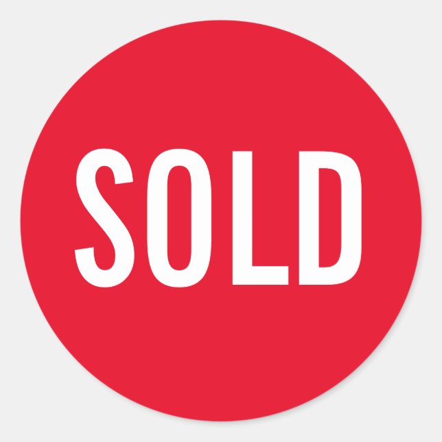 Redonda Personalizado Red Sold Pegatina (Anverso)