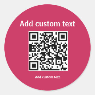 Redonda personalizado rojo código QR pegatina de sitio web