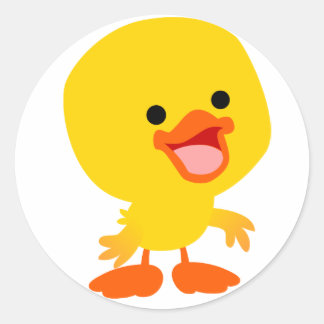 Redonda Personalizado sonriente, Pegatina de duckling