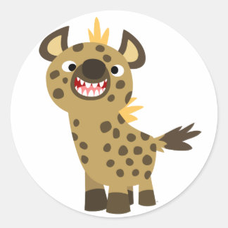 Redonda Personalizado sonriente, Pegatina de Hyena