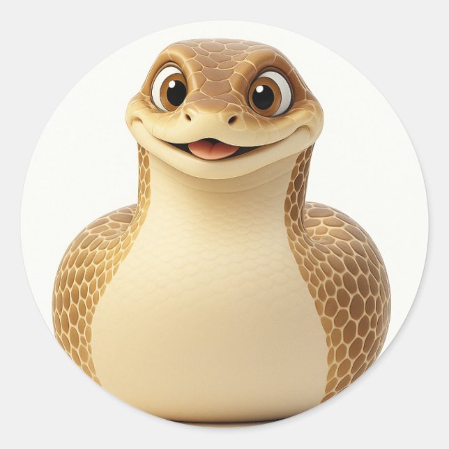 Redonda Personalizado sonriente, Pegatina de serpientes (Anverso)